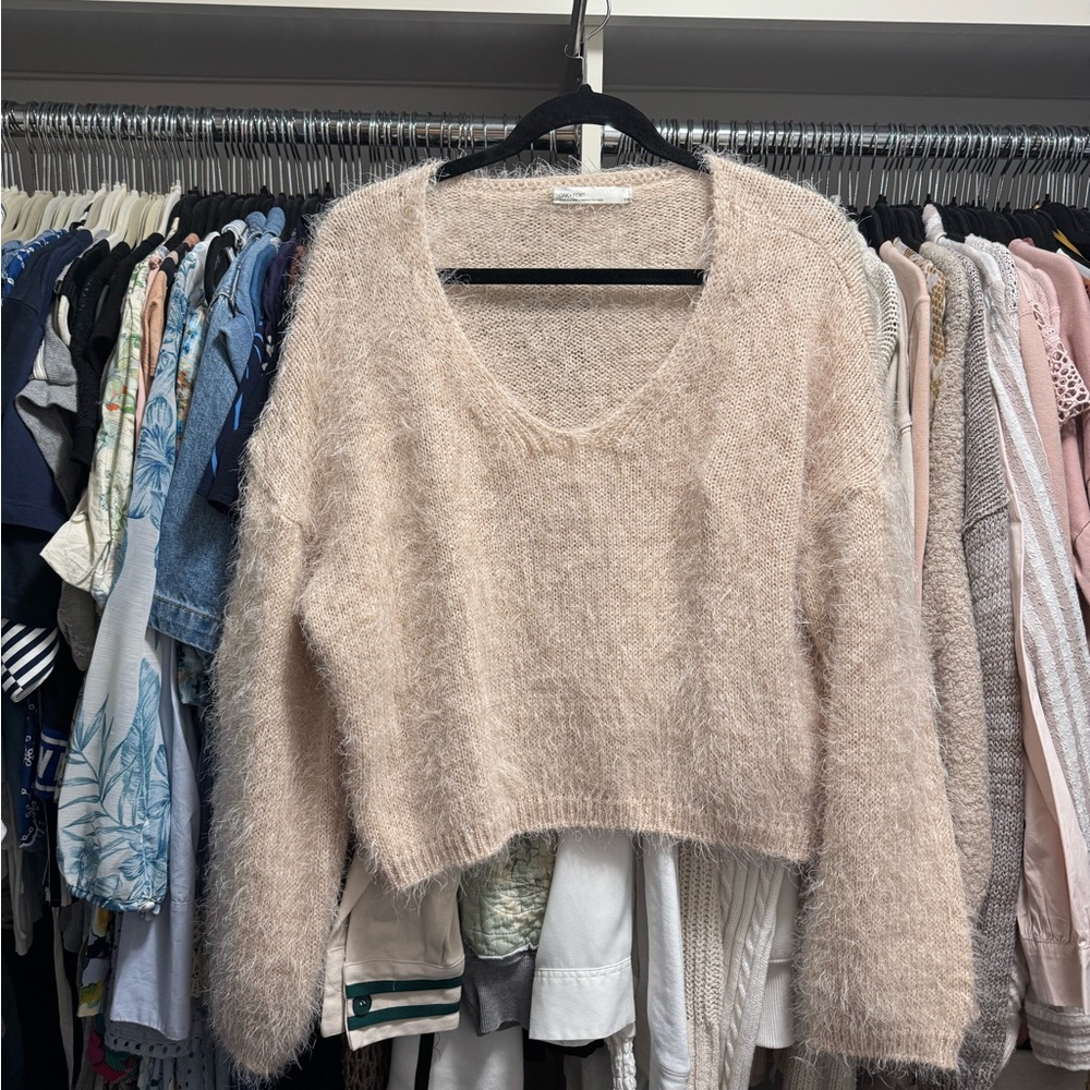 ✨ 2/$40 ✨ OAK + FORT Soft Beige V-Neck Sweater